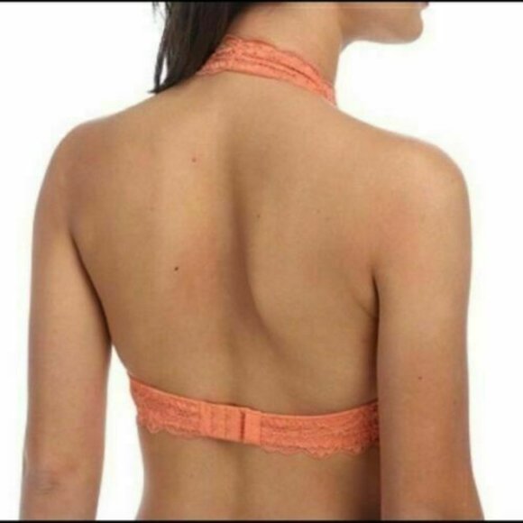 Free People Galloon Lace Halter Bra Lite Orange XS - Picture 5 of 10